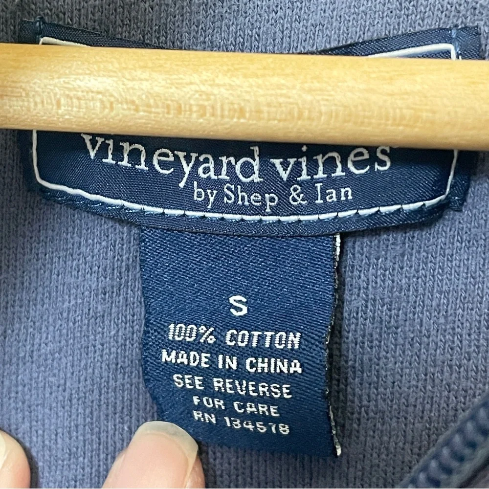 Vineyard‎ Vines Men's Quarter Zip Navy Neon Green Pullover Size Medium